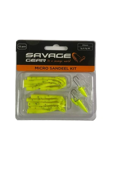 Savage Gear Lrf Micro Sandeel Kit 12 Adet (1 1/5 5) Silikon Suni Yem Yellow ürün görseli 1