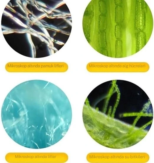 Monozone Çocuk Bilim Deney Cep Mikroskop seti 60-180x Eğitici Mini El Mikroskop Işıklı Mobil Uyumlu - Resim 6