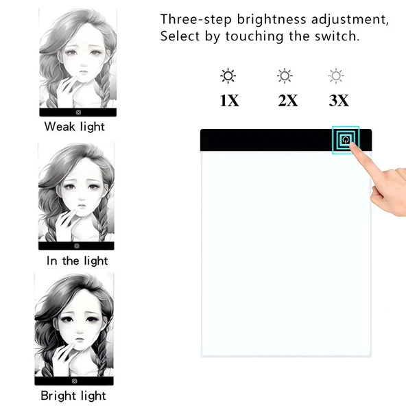 Monozone A3 LED Işıklı Çerçeve Çizim Tableti Dijital Grafik Sanat Animasyon Eskiz Çizim Kopyalama - 4