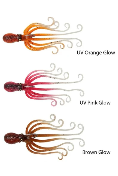 Savage Gear 3d Octopus Ahtapot Silikon 35g 10cm Jigging Suni Yem Uv Pink Glow - Resim 2