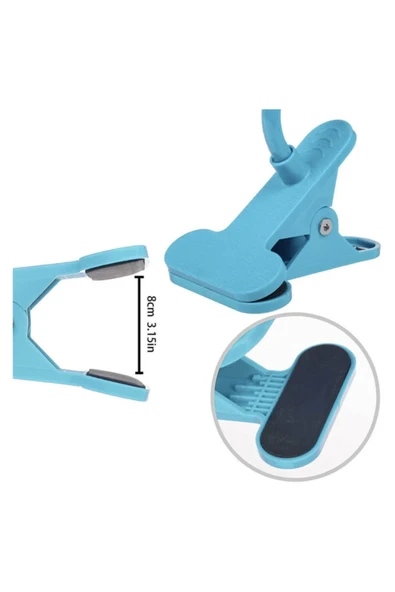 Masaüstü Akrobat Spiral Gövdeli Oynar Başlık Telefon Tutucu Mavi - 3