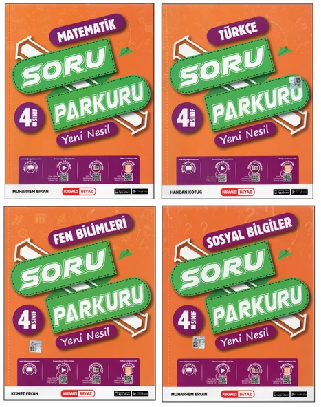 KIRMIZI BEYAZ 4. SINIF SORU PARKURU SET (4 KİTAP)
