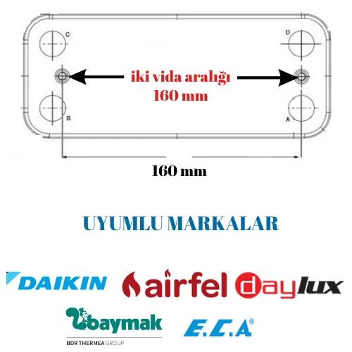 PLAKALI EŞANJÖR AİRFEL TERMOLINE 12 PLK 160 mm - Resim 3