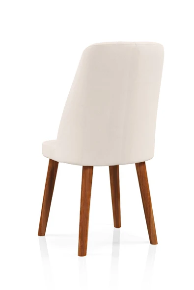 florit mobilya masamıza buyurun Elit Serisi Babyface Kumaş Beyaz Ahşap Gürgen Ayaklı Mutfak Sandalyeleri 1 Adet - Resim 2