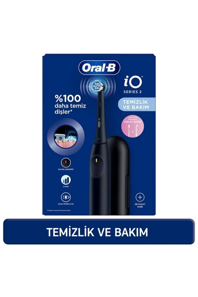Oral-B İo 2 Gece Siyahı Şarjlı Diş Fırçası 1 Diş Fırçası Başlığı 1 Seyahat Kutusu