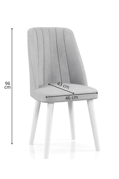 florit mobilya masamıza buyurun Elit Serisi Babyface Kumaş Beyaz Ahşap Gürgen Ayaklı Mutfak Sandalyeleri 1 Adet - Resim 3