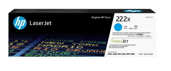 Hp 222X Cyan Mavi 2.500 Sayfa Toner W2221X - 2