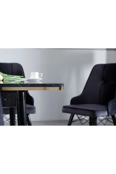 florit mobilya masamıza buyurun 80x130 Açılabilir,6 Kişilik Mutfak Masası Takımı, Yemek Masası Takımı, Masa Takımı-gri - Resim 7