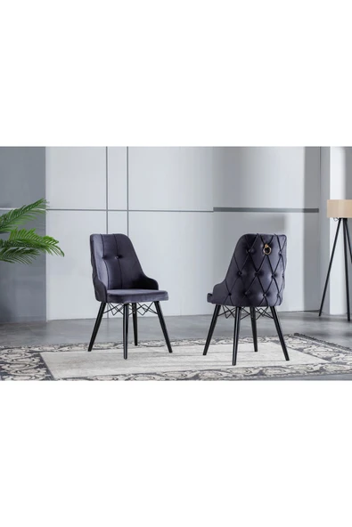 florit mobilya masamıza buyurun Modern Yemek Masası Mutfak Masası Salon Masası 6 kişilik Açılır Kapanır Masa Antrasit Gri-Krem - Resim 7