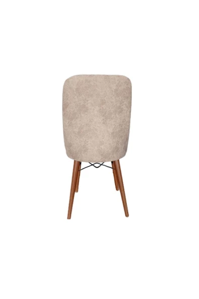 florit mobilya masamıza buyurun Sandalye Takımı. 6 Kişilik Kare Gold Ceviz Gürgen Ahşap Ayaklı Krem Mutfak Sandalyesi - Resim 4