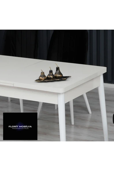 florit mobilya masamıza buyurun Baby Kumaş A Calite Açılır Mutfak Masası Takımı Yemek Masası Takımı Gri - Resim 4