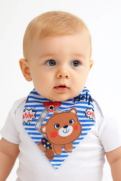 Erkek Bebek Fular Önlük 1 - Resim 2