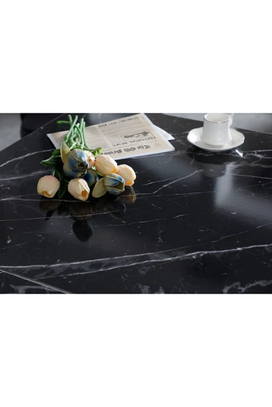 florit mobilya masamıza buyurun Modern Yemek Masası Mutfak Masası Salon Masası 6 kişilik Açılır Kapanır Masa Antrasit Gri-Krem - Resim 4