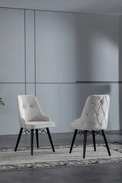 florit mobilya masamıza buyurun Modern Yemek Masası Mutfak Masası Salon Masası 6 kişilik Açılır Kapanır Masa Antrasit Gri-Krem - Resim 5