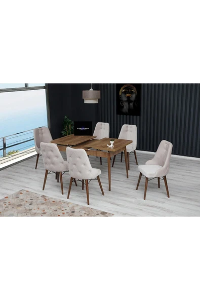 florit mobilya masamıza buyurun Share Serisi 80*130 Açılabilir Mutfak Masası Takımı 1. Sınıf Bayby Face Kumaş - Resim 2