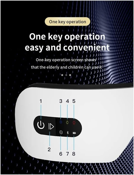 Göz Masaj Aleti Isıtmalı Titreşimli Türkçe Seslendirmeli  Bluetooth - Resim 10