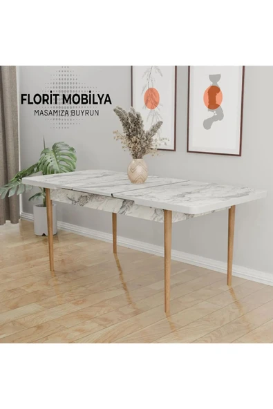 florit mobilya masamıza buyurun 6 Kişilik Açılır Masa Sandalye Takımı Mutfak Masası Takımı Salon Masası Yemek Masası Masa Takımı - Resim 3