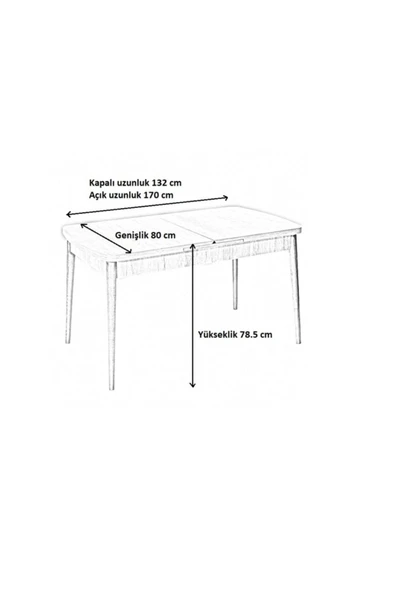 florit mobilya masamıza buyurun Ceviz Yemek Masası Mutfak Masası Açılır Masa Takımı 6 Sandalyeli - Resim 3