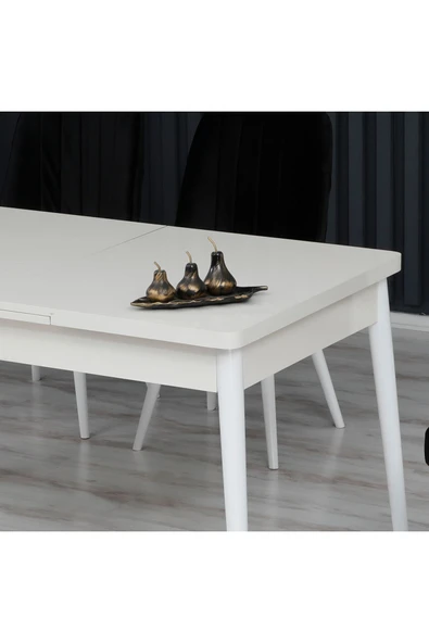 florit mobilya masamıza buyurun Klasik Serisi Yemek Masası Açılır-kapanır Siyah Mermer-beyaz Mermer-beyaz-ceviz ürün görseli