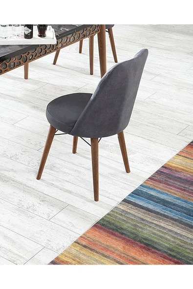 florit mobilya masamıza buyurun Ceviz Yemek Masası Mutfak Masası Açılır Masa Takımı 6 Sandanyeli - Antrasit - Resim 3