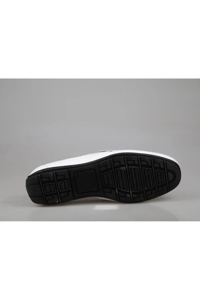 Marcomen 21147 Hakiki Deri Beyaz Ve Siyah Erkek Günlük Ayakkabı 21147 - 4