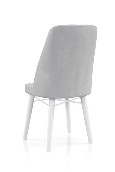 florit mobilya masamıza buyurun Elit Serisi Babyface Kumaş Beyaz Ahşap Gürgen Ayaklı Mutfak Sandalyeleri 1 Adet - Resim 2