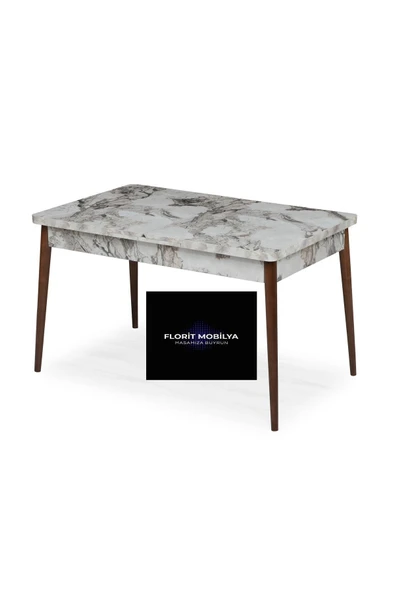 florit mobilya masamıza buyurun 80x130 Açılabilir, 6 Kişilik Mutfak Masası, Yemek Masası, Masa Takımı-açık Krem - Resim 3