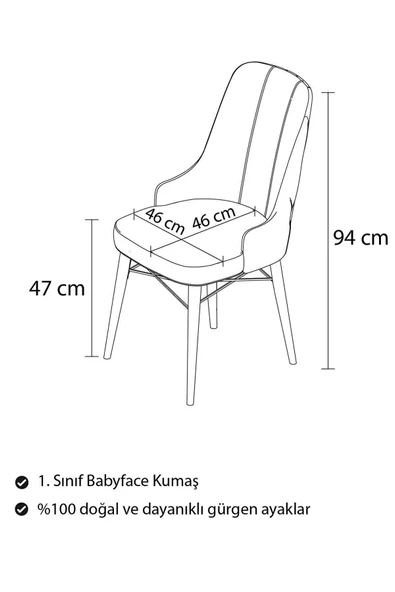 Hayal Serisi 80x130 Açılabilir, 6 Kişilik Mutfak Masası Takımı, Yemek Masası Takımı, Masa Takımı-gri - 4