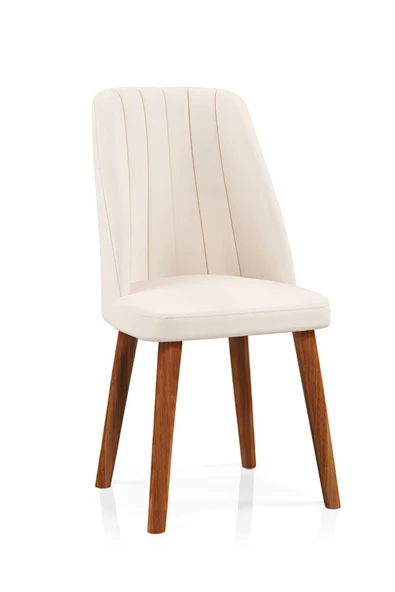 florit mobilya masamıza buyurun Elit Serisi Babyface Kumaş Beyaz Ahşap Gürgen Ayaklı Mutfak Sandalyeleri 1 Adet ürün görseli