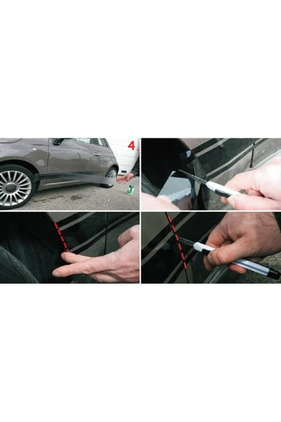 İndispensableyl Yan Kapı Kare Desenli Şerit Sticker Etiket Modeli - Resim 5