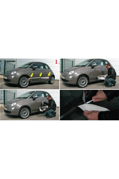 İndispensableyl Yan Kapı Kare Desenli Şerit Sticker Etiket Modeli - Resim 4