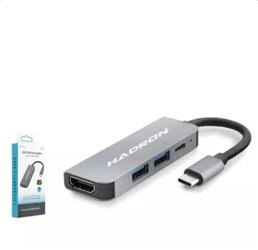 Hadron Hdx7840 Type-C To Hub Hdtv Hdmi 4K 30Hz + Type-C + 2-Usb3.0 4In1 Gri - 2