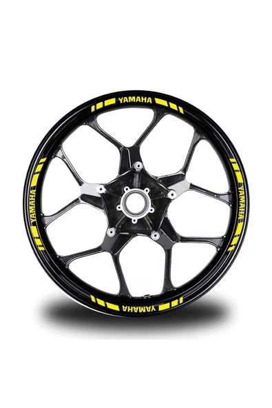 İndispensableyl Yamaha Yazılı Kısa Dış Şerit 16'lı Tek Renk Jant Sticker Modeli - 1