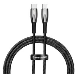 Baseus Glimmer Series CADH000701 1mt 100W Siyah PD Type-C To Type-C  Şarj Kablosu - 2