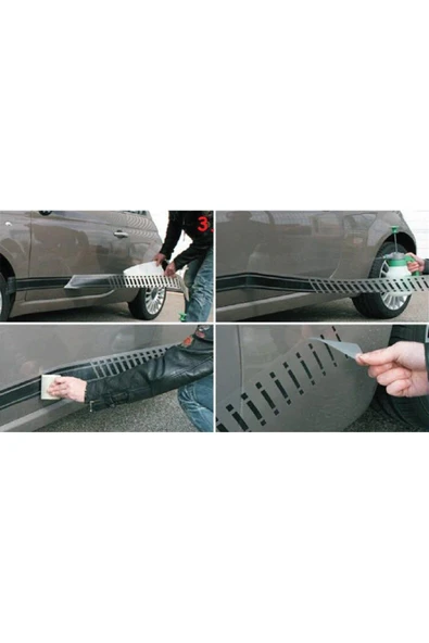 İndispensableyl Yan Kapı Kare Desenli Şerit Sticker Etiket Modeli - Resim 6