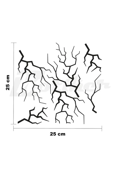 İndispensableyl Şimşek Sticker 25x25cm Folyo Kesim Evrensel Desen Kaplama Siyah ürün görseli