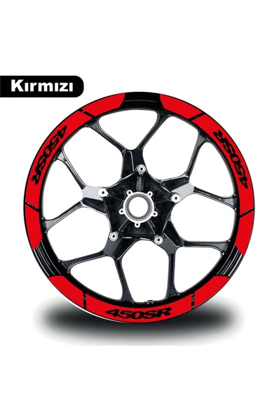 İndispensableyl Kırmızı CF MOTO 450 SR Geniş Jant Sticker Etiket Modeli ürün görseli