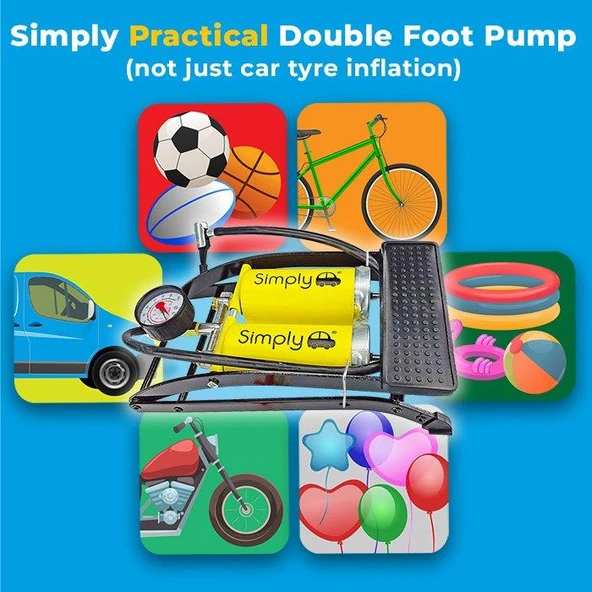Simply Brands Basinç Göstergeli Çift Pistonlu Ayak Pompasi - Resim 6