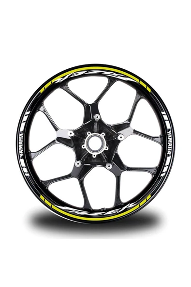 İndispensableyl Neon Sarı Yamaha Fazer Takım Jant Sticker Etiket - 1