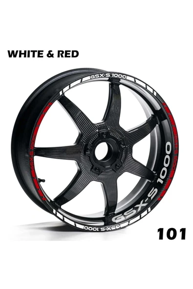 İndispensableyl Suzuki GSX-S1000 Beyaz Kırmızı Jant Sticker Etiket Modeli ürün görseli