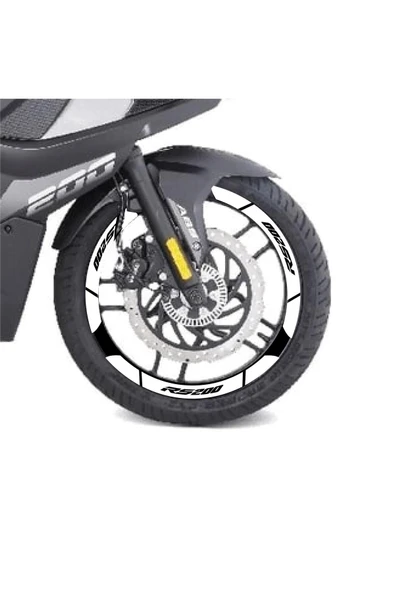 İndispensableyl Siyah Bajaj Pulsar RS200 Geniş Jant Sticker Etiket Modeli - 2