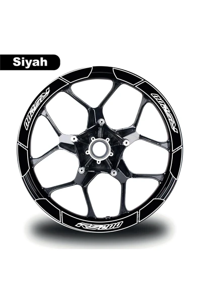 İndispensableyl Siyah Bajaj Pulsar RS200 Geniş Jant Sticker Etiket Modeli - 1