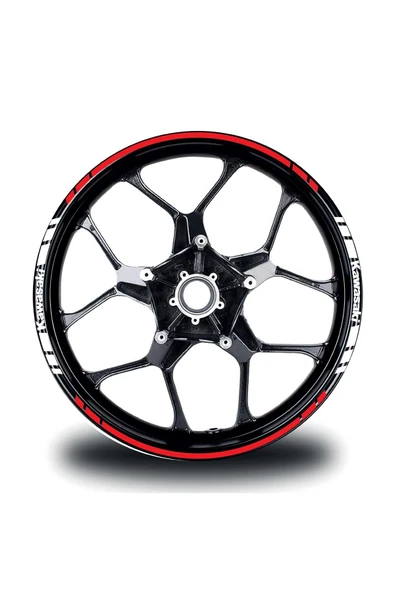 İndispensableyl Kawasakı Yazılı Kısa Yazısız Uzun Dış Şerit 16'lı Çift Renk Jant Sticker Modeli ürün görseli