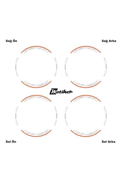 İndispensableyl Neon Turuncu CFMOTO 450NK Motosiklet Jant Sticker Etiket Modeli İç & Dış Takım - Resim 3