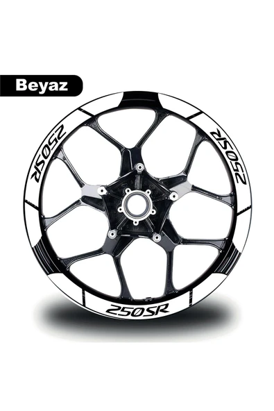 İndispensableyl Beyaz CF MOTO 250 SR Geniş Jant Sticker Etiket Modeli ürün görseli