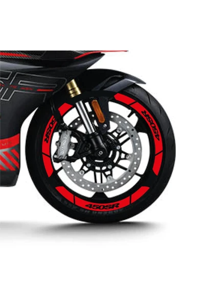 İndispensableyl Kırmızı CF MOTO 450 SR Geniş Jant Sticker Etiket Modeli - Resim 2