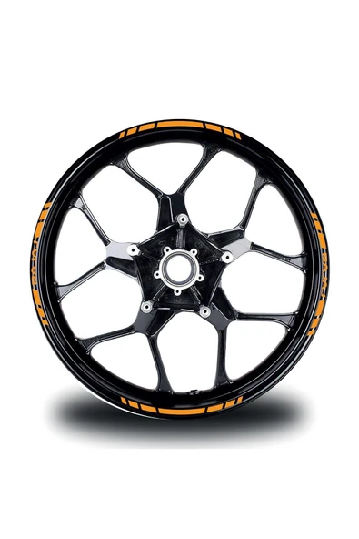 İndispensableyl Bajaj Yazılı Kısa Yazısız Kısa Dış Şerit 16'lı Tek Renk Jant Sticker Modeli ürün görseli 1