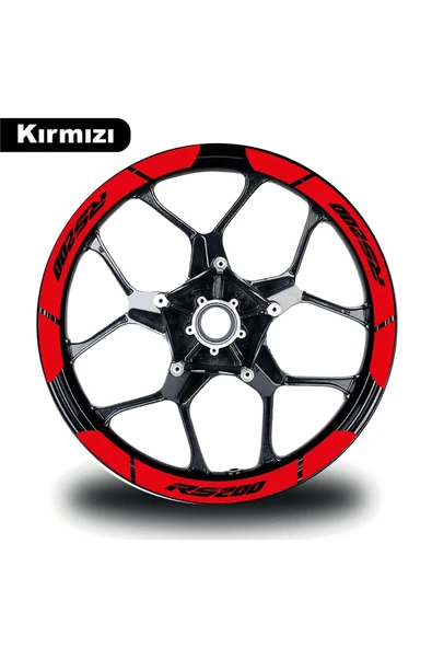 İndispensableyl Kırmızı Bajaj Pulsar RS200 Geniş Jant Sticker Etiket Modeli ürün görseli 1