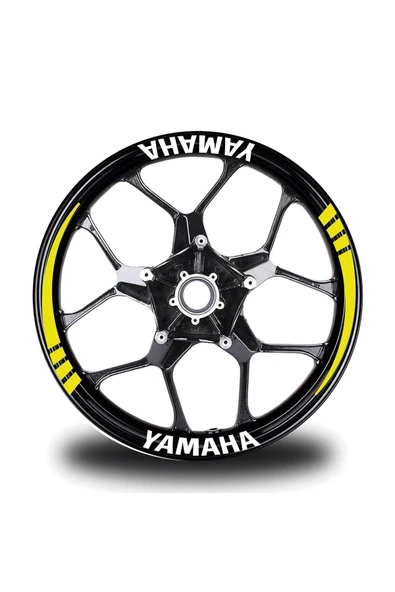 İndispensableyl Yamaha Yazılı Sarı Takım Jant Sticker Modeli ürün görseli