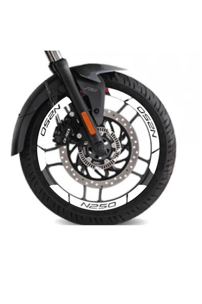 İndispensableyl Beyaz Bajaj N250 Geniş Jant Sticker Etiket Modeli - Resim 2